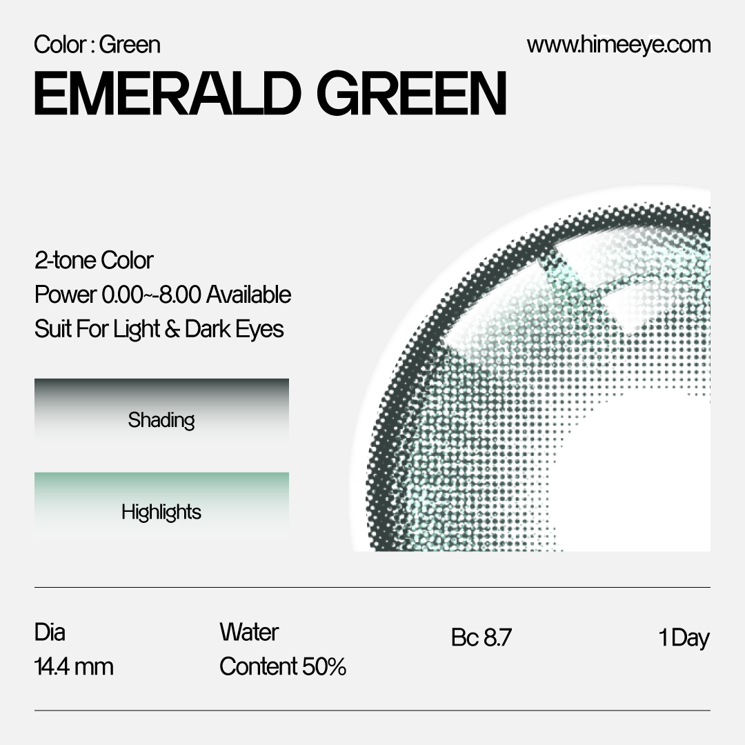 Hime Emerald Green Contact Lenses | 1 Day ,10pcs