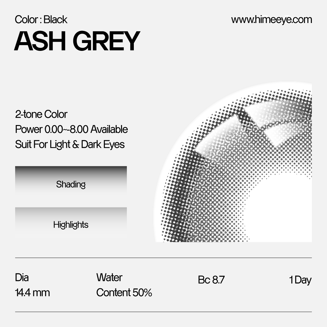 Hime  Ash Grey  Contact Lenses | 1 Day ,10pcs