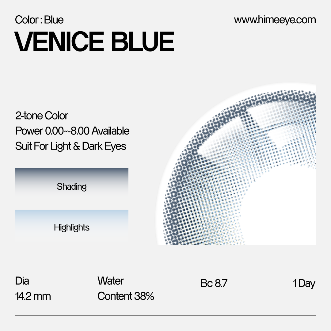 Hime Venice Blue Contact Lenses| 1 Day ,10pcs