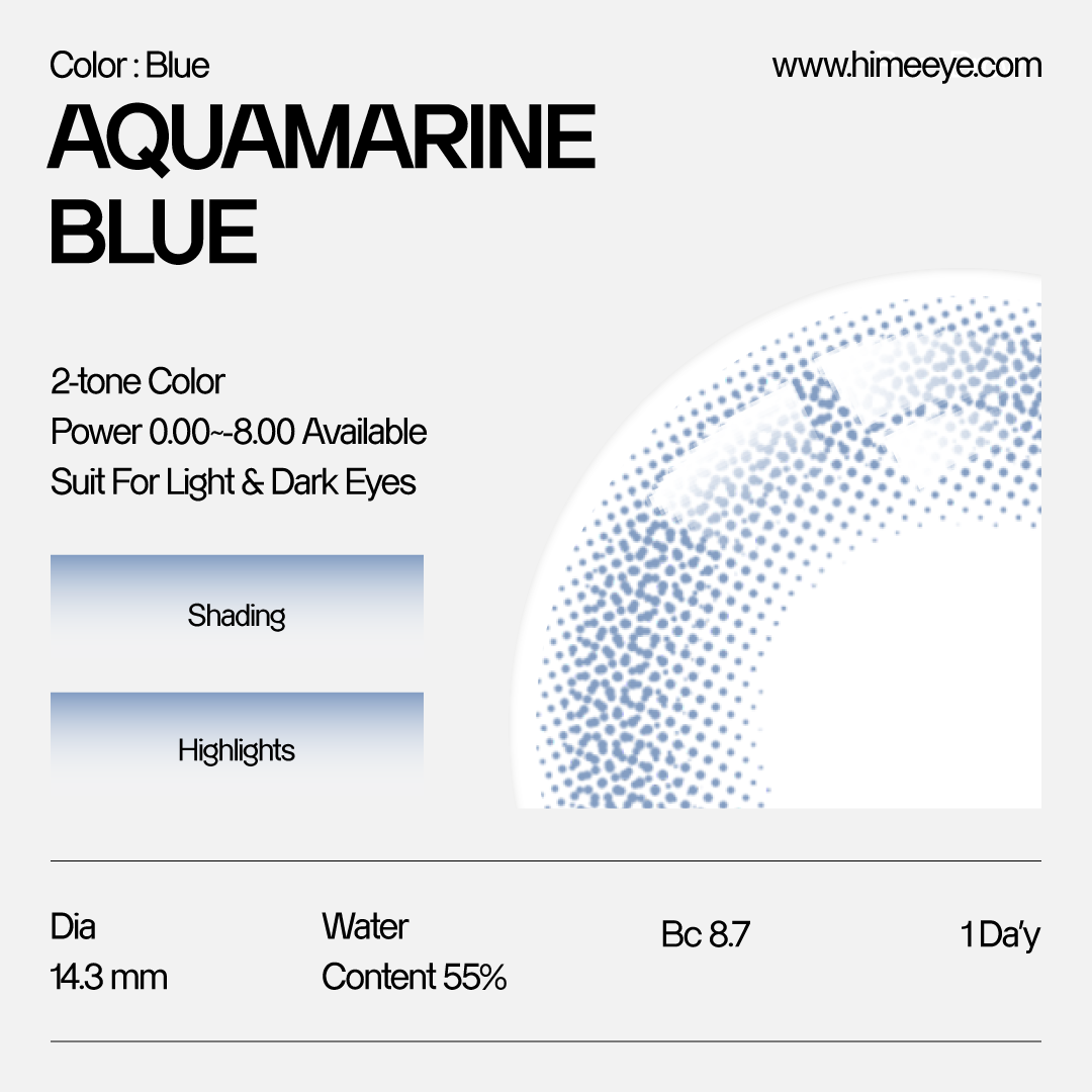 Hime Aquamarine Blue  Contact Lenses | 1 Day ,5pcs