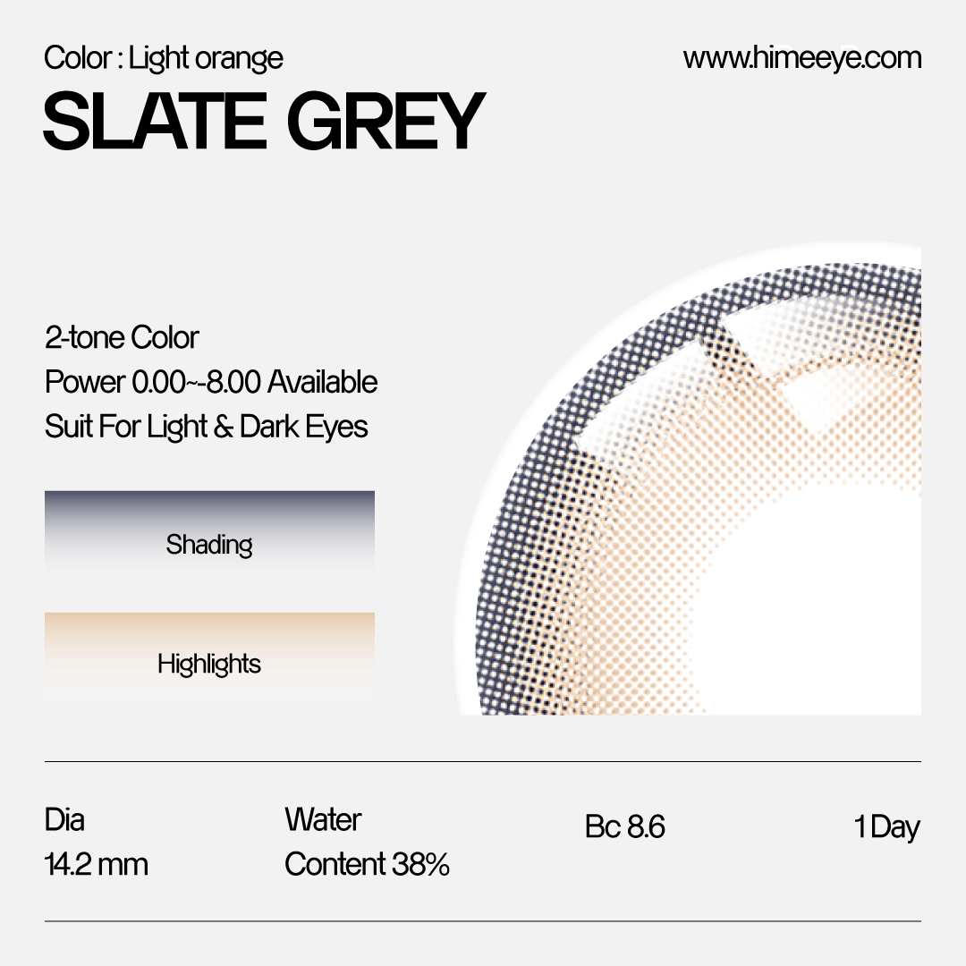 Hime Slate Grey Contact Lenses | 1 Day ,10pcs