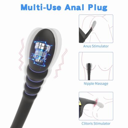 3 in 1 Cock Ring Anal Vibrator Butt Plug Massager