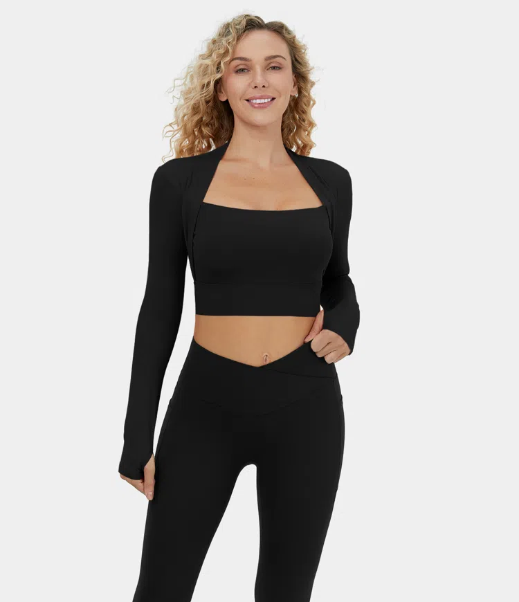 🏃Long Sleeve Thumbhole Crop Yoga Sport Top