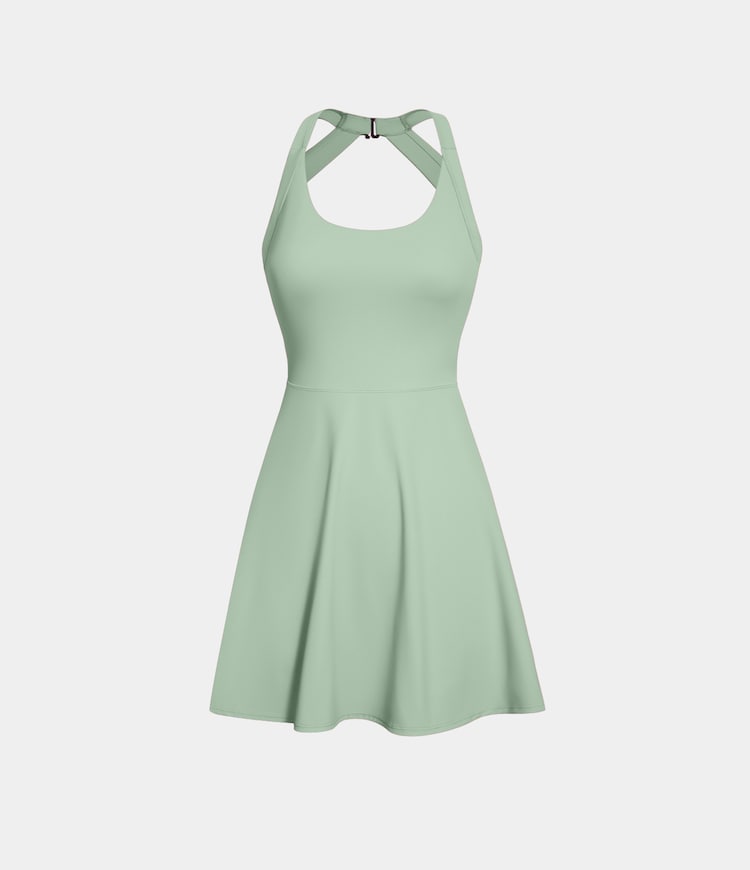 Backless Cut Out Twisted Side Pocket 2-in-1 Barre Ballet Dance Dress