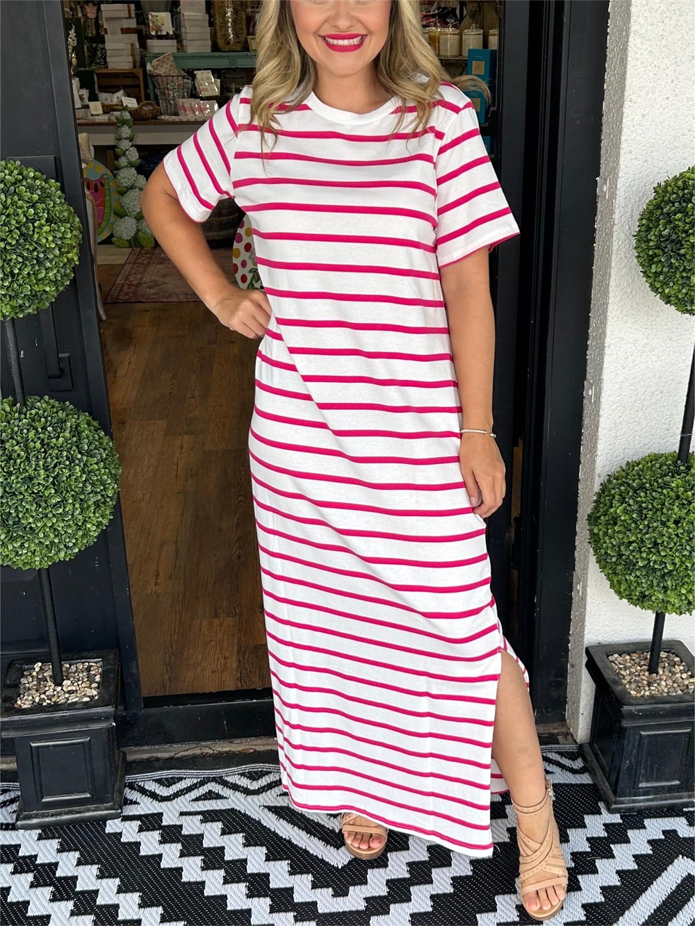 Summer Women's Striped T-Shirt Dress