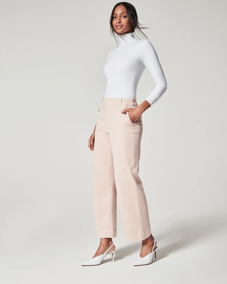 Stretch Twill Cropped Wide Leg Pant（Buy 2 Free Shipping）