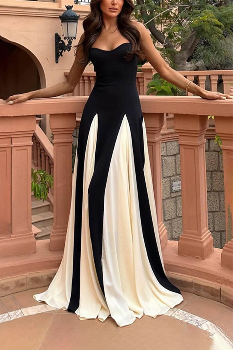 Timeless Elegance Panelled Tulle A-line Slip Maxi Dress