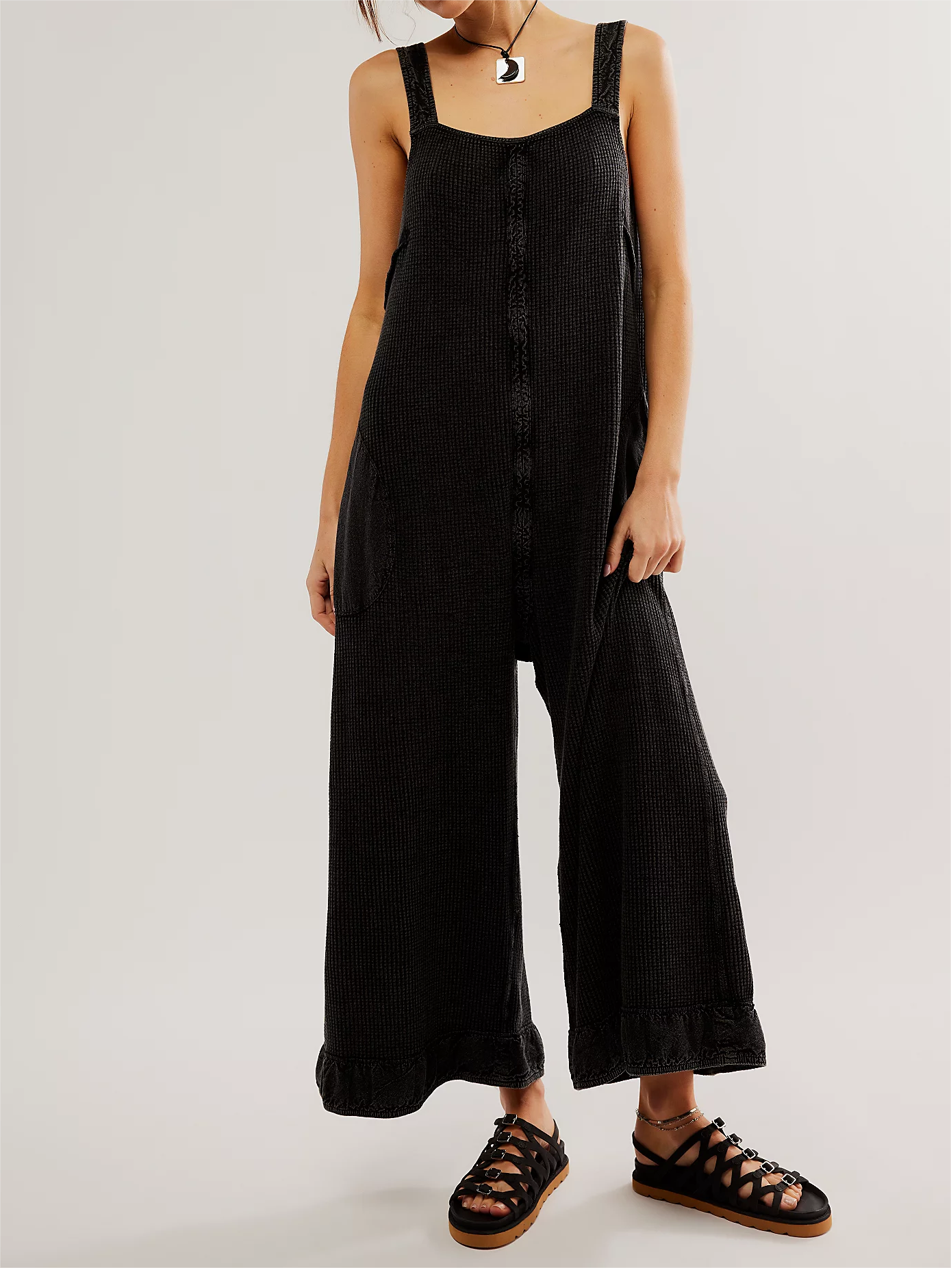 Women's Waffle Wide-leg Backless Tank Romper(Buy 2 Free Shipping)