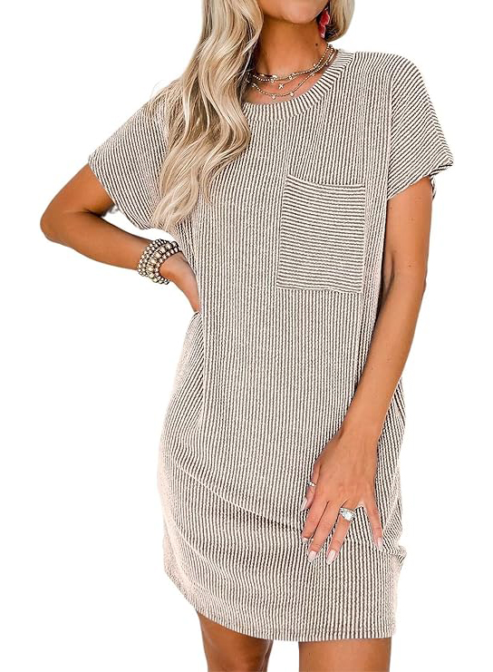 2024 NEW Effortless Chic Ribbed Knit Dress(Buy 2 Free Shipping)