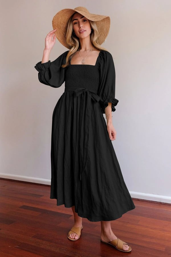 🏖️FRENCH RUFFLED LANTERN SLEEVES MULTI-WEAR DRESS🔥HOT SALE 50% OFF