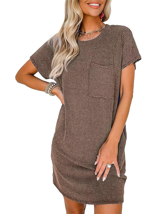 2024 NEW Effortless Chic Ribbed Knit Dress(Buy 2 Free Shipping)