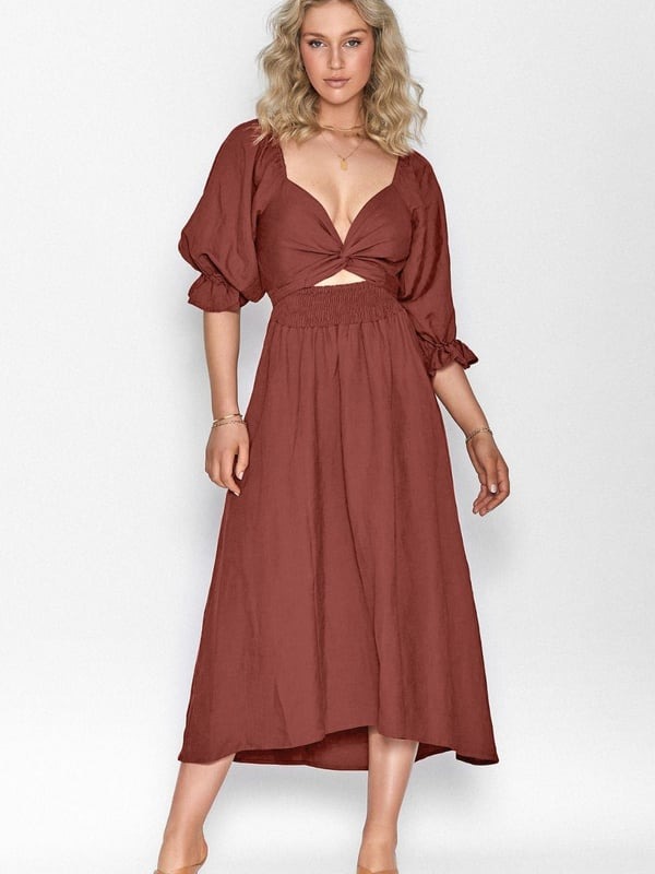 🏖️FRENCH RUFFLED LANTERN SLEEVES MULTI-WEAR DRESS🔥HOT SALE 50% OFF