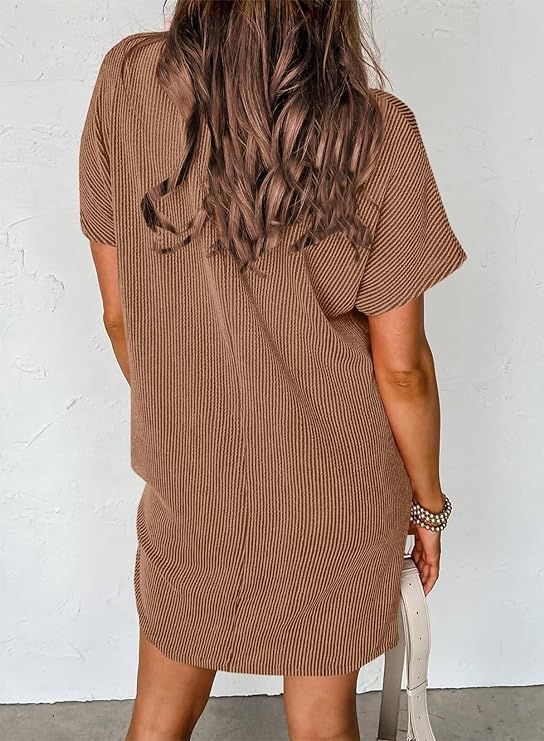 2024 NEW Effortless Chic Ribbed Knit Dress(Buy 2 Free Shipping)