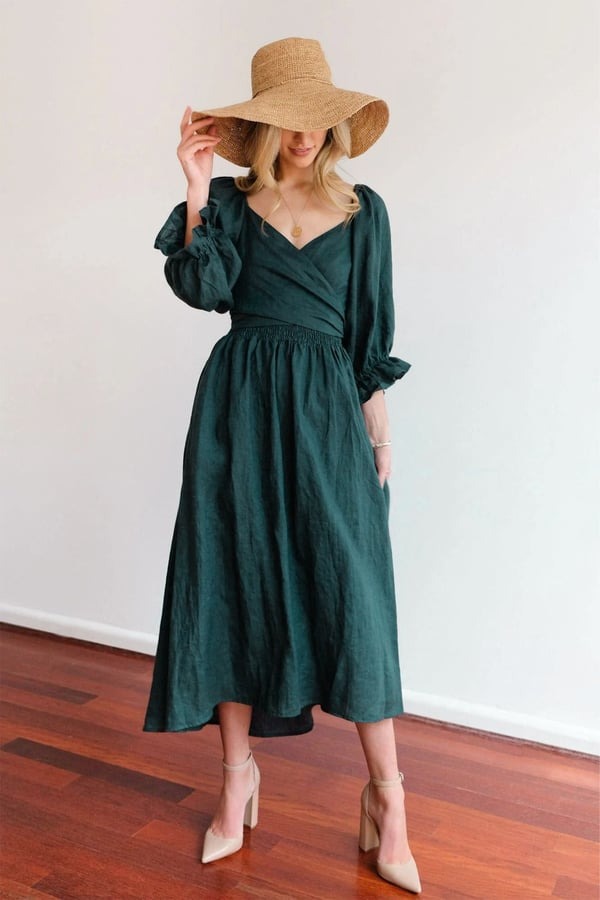 🏖️FRENCH RUFFLED LANTERN SLEEVES MULTI-WEAR DRESS🔥HOT SALE 50% OFF