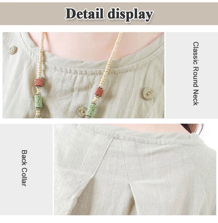 👗Plus Size Linen Cotton Pocket Dress