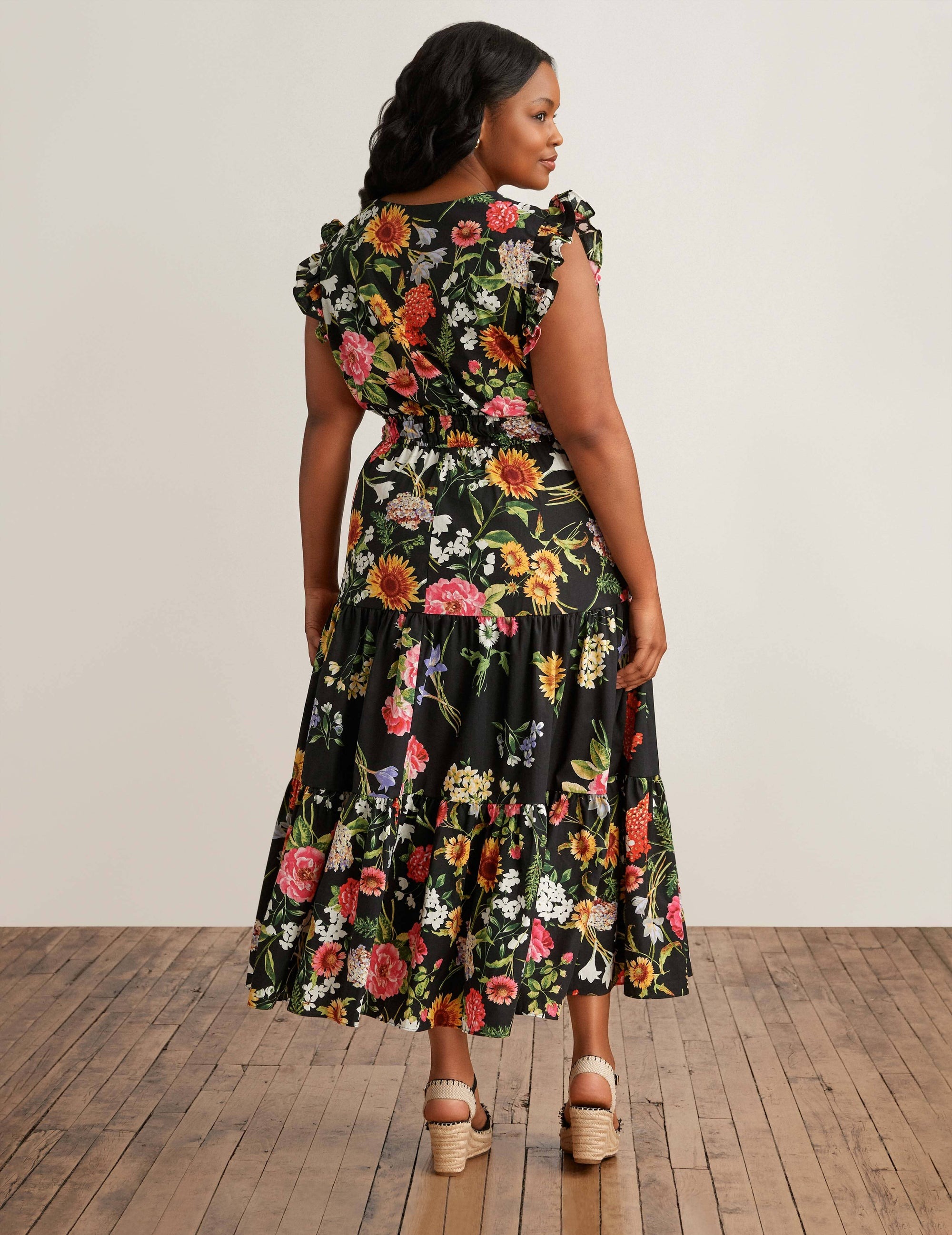 Floral Tiered Cotton Maxi Dress