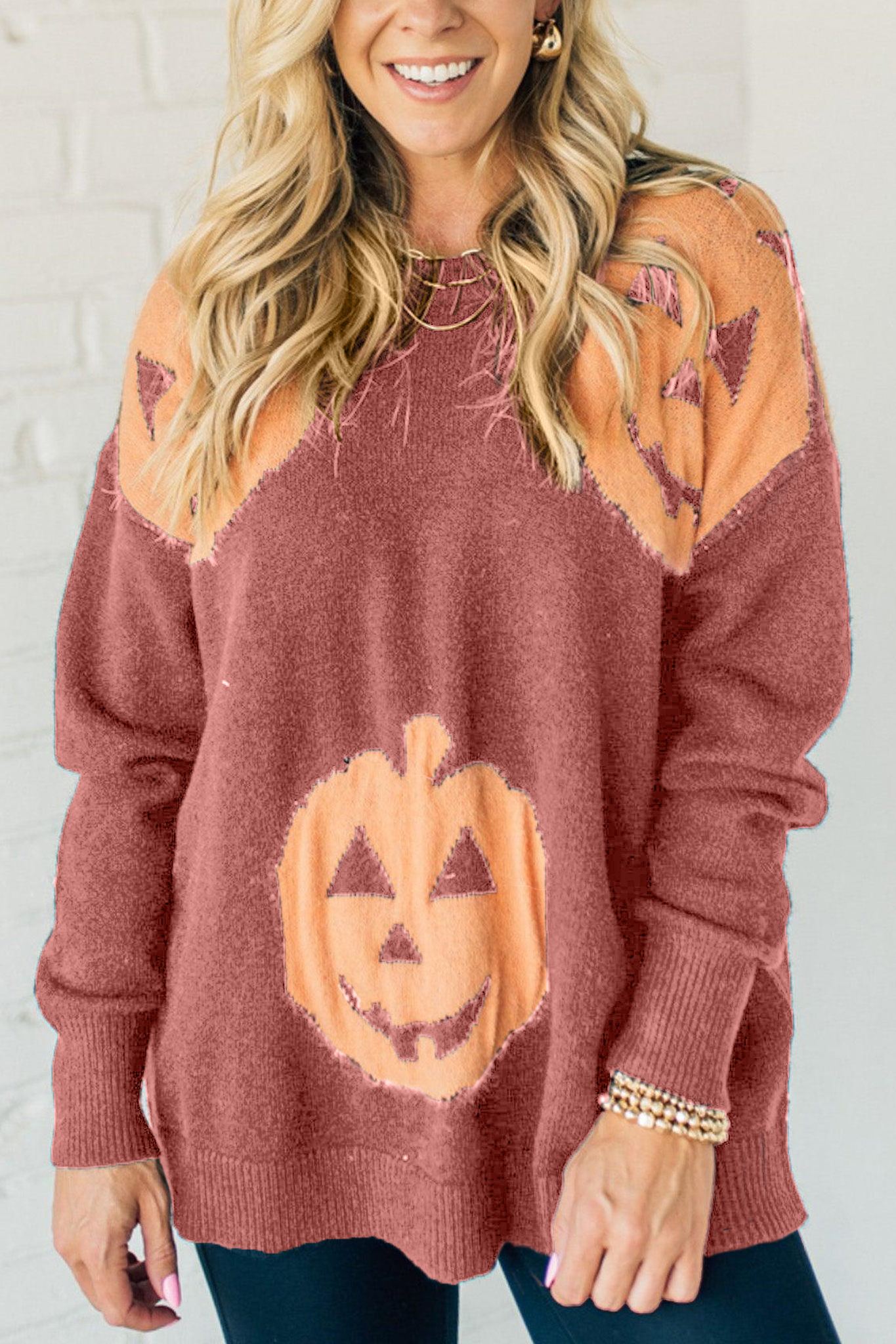 ✨Halloween Sale 50% Off - Oversized Pumpkin Sweater (Buy 2 Free Shipping)