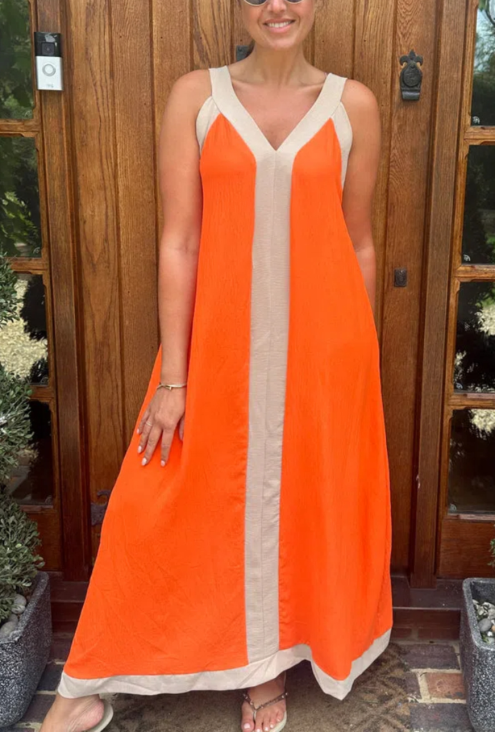 Women's Panelled Trim Maxi Dress