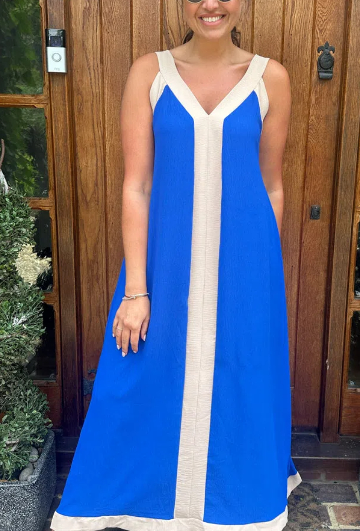 Women's Panelled Trim Maxi Dress