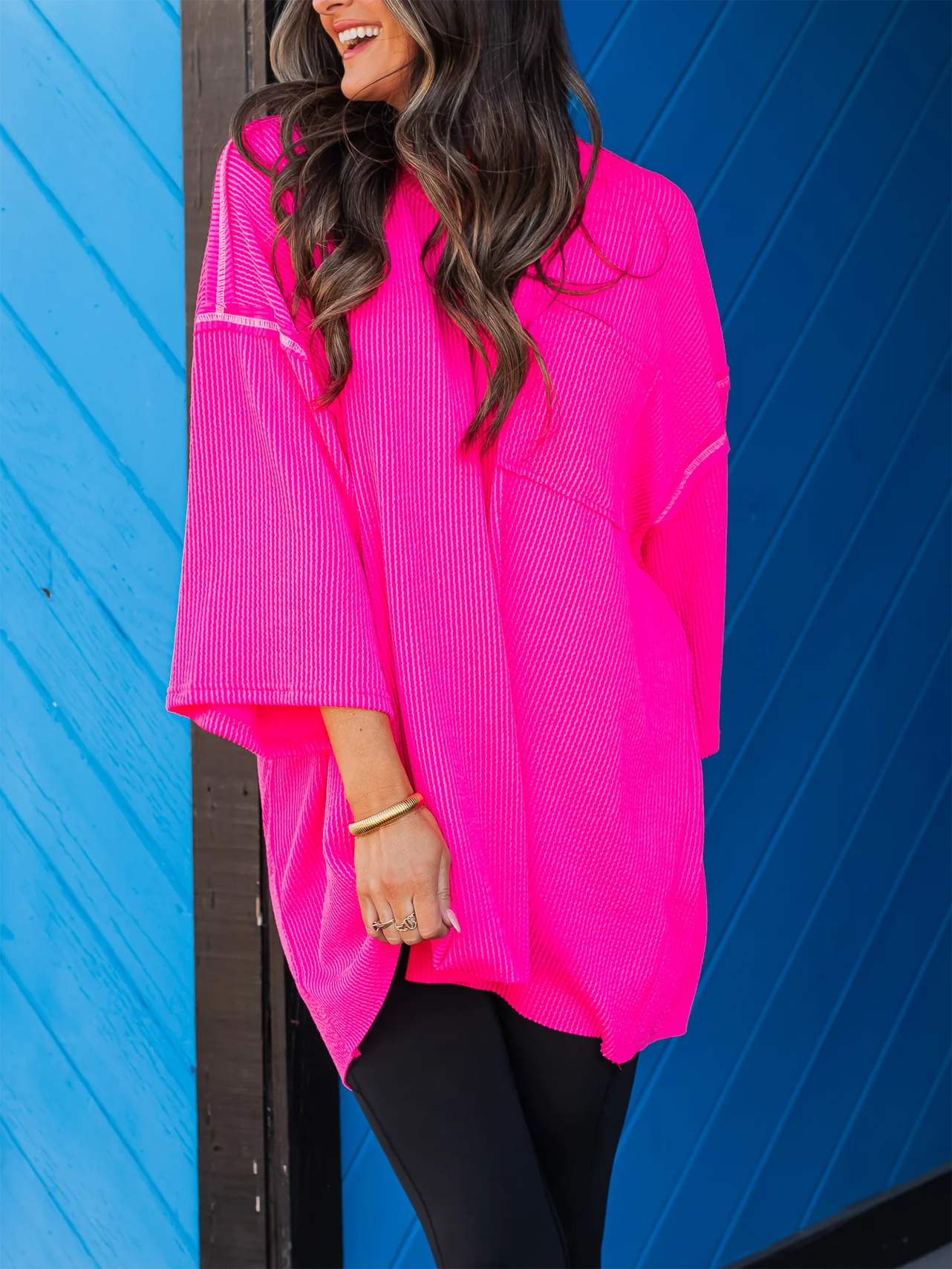 Women's super loose large version of short -sleeved front pocket design(50% OFF🔥)