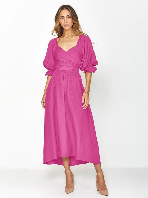 🏖️FRENCH RUFFLED LANTERN SLEEVES MULTI-WEAR DRESS🔥HOT SALE 50% OFF