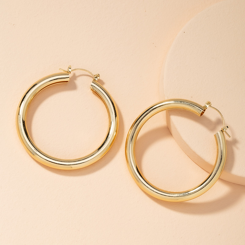 Fashion Circle Punk Gold-Plated Earrings