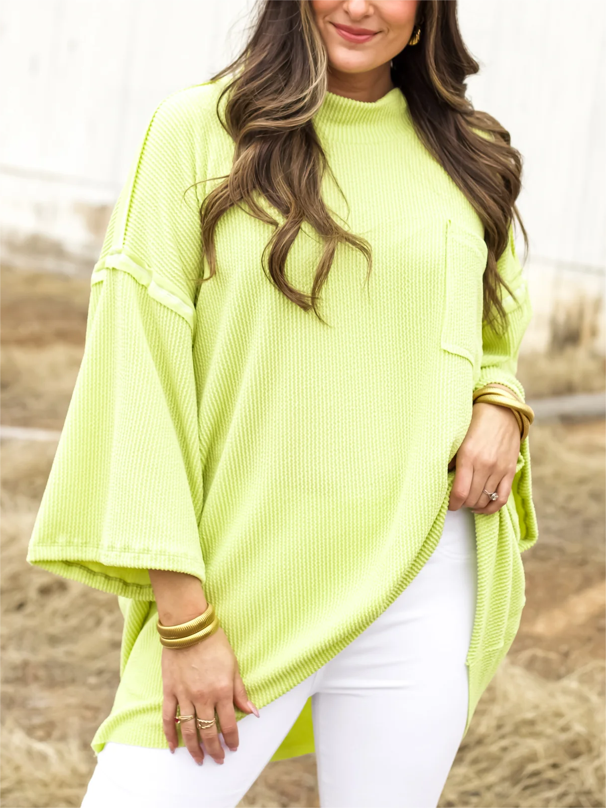Women's super loose large version of short -sleeved front pocket design(50% OFF🔥)