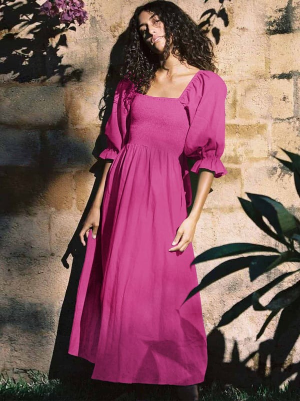 🏖️FRENCH RUFFLED LANTERN SLEEVES MULTI-WEAR DRESS🔥HOT SALE 50% OFF