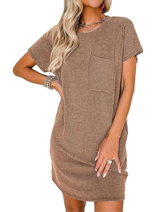 2024 NEW Effortless Chic Ribbed Knit Dress(Buy 2 Free Shipping)