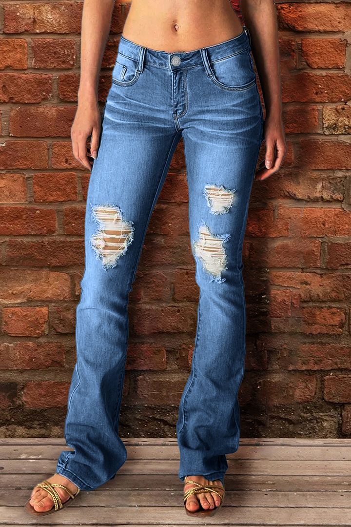 Vintage Ripped Low Waist Jeans