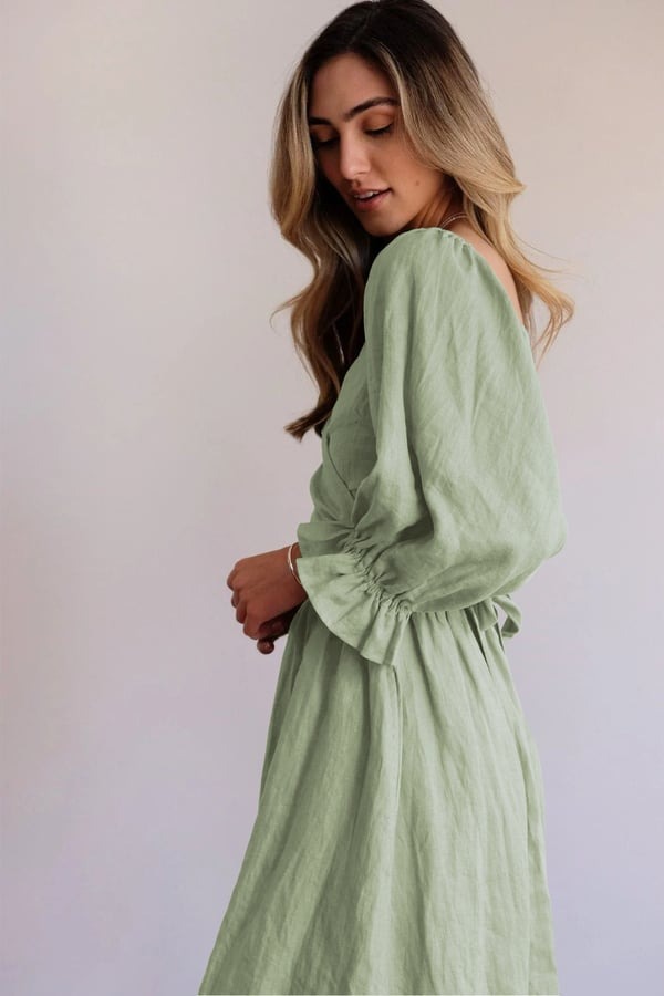 🏖️FRENCH RUFFLED LANTERN SLEEVES MULTI-WEAR DRESS🔥HOT SALE 50% OFF