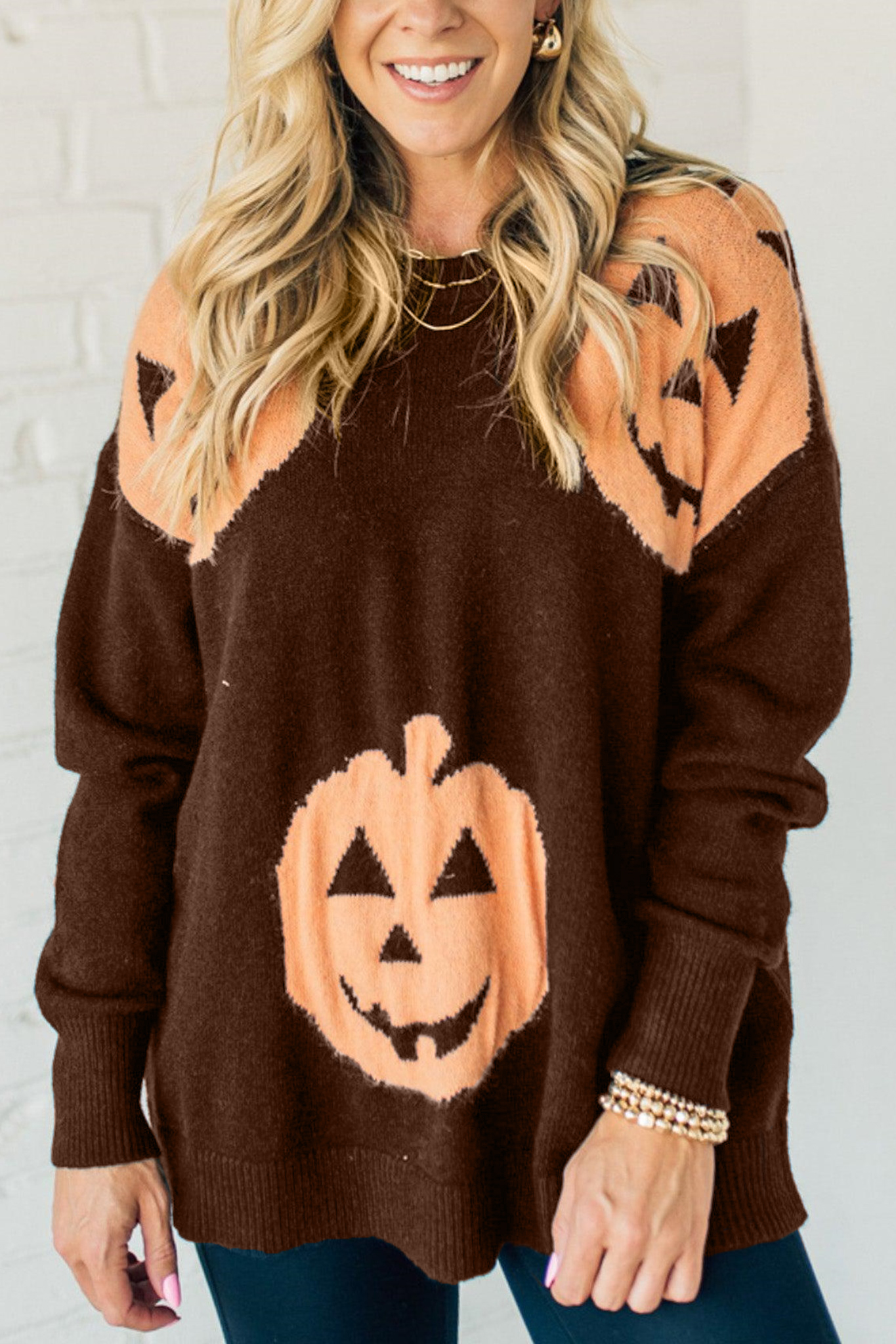 ✨Halloween Sale 50% Off - Oversized Pumpkin Sweater (Buy 2 Free Shipping)