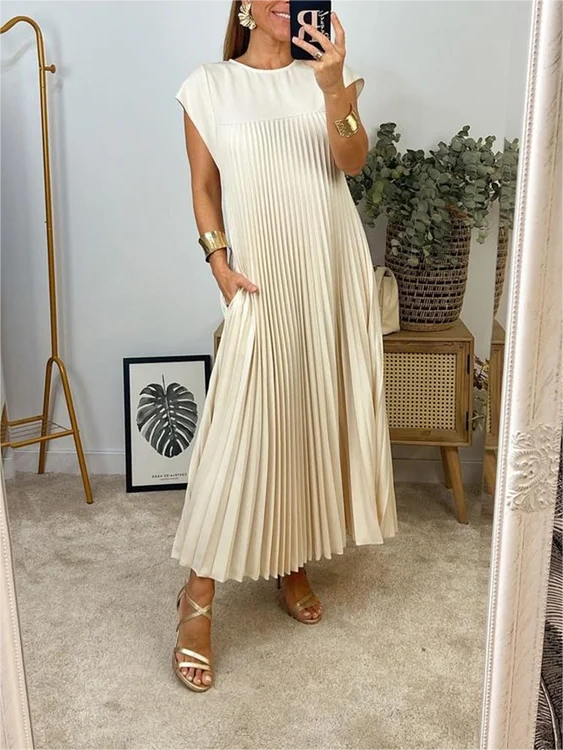 Women's Pleated Simple Elegant Dress(Buy 2 Free Shipping)