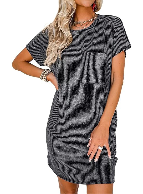 2024 NEW Effortless Chic Ribbed Knit Dress(Buy 2 Free Shipping)
