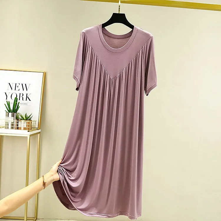 🔥LAST DAY 50% OFF 🔥Super Soft Comfortable Short Sleeve Loose Pajama Dress