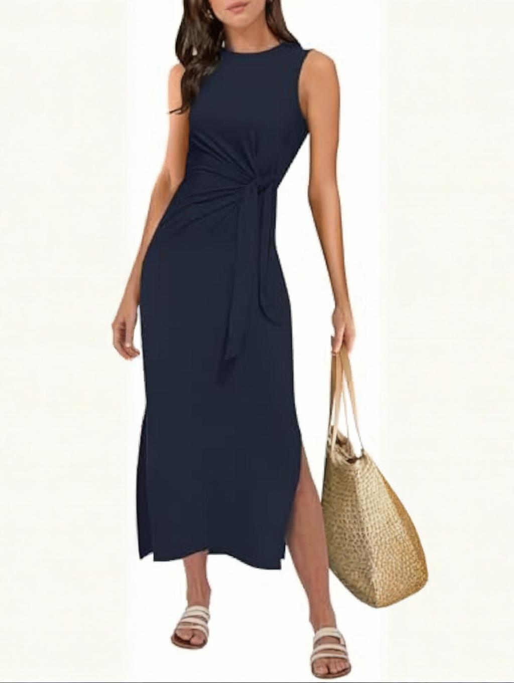 Women's Waist Split Tank Long DressesMidi Dress