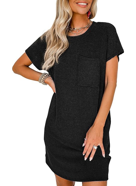 2024 NEW Effortless Chic Ribbed Knit Dress(Buy 2 Free Shipping)