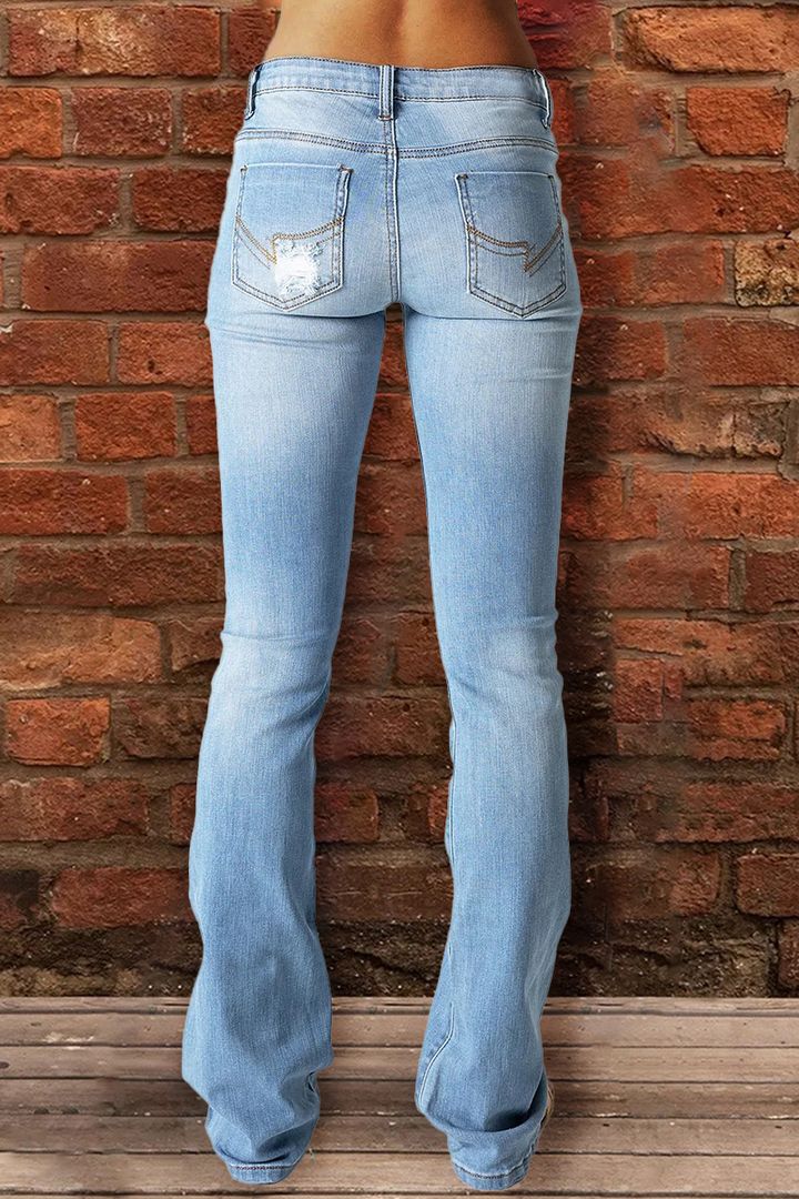Vintage Ripped Low Waist Jeans