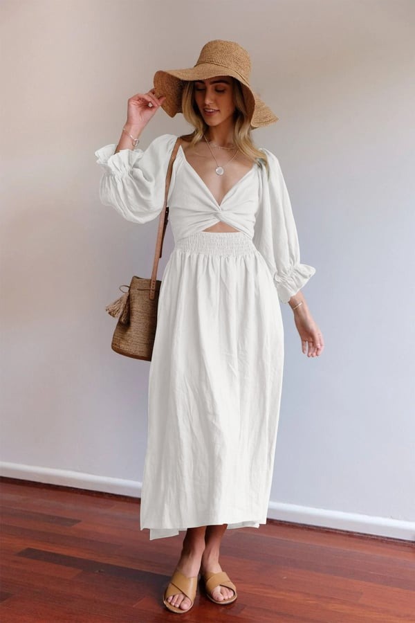 🏖️FRENCH RUFFLED LANTERN SLEEVES MULTI-WEAR DRESS🔥HOT SALE 50% OFF
