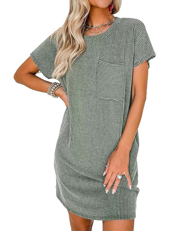 2024 NEW Effortless Chic Ribbed Knit Dress(Buy 2 Free Shipping)