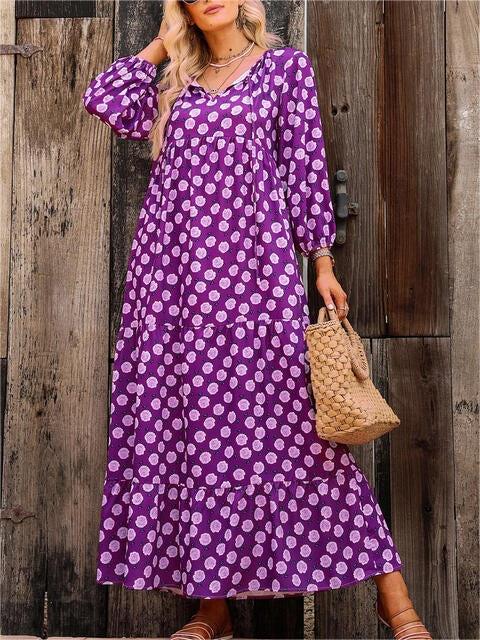 Women's Boho Puff Sleeve Maxi Dress (Buy 2 Free Shipping)