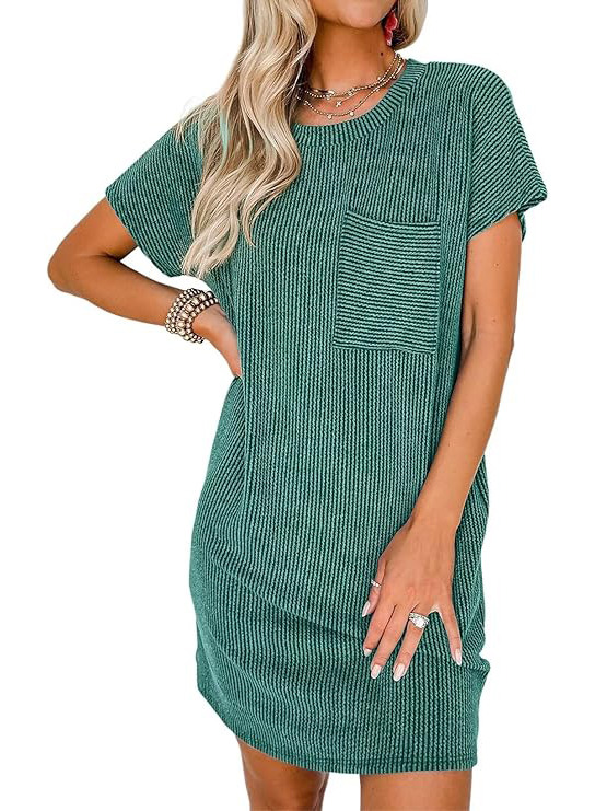 2024 NEW Effortless Chic Ribbed Knit Dress(Buy 2 Free Shipping)