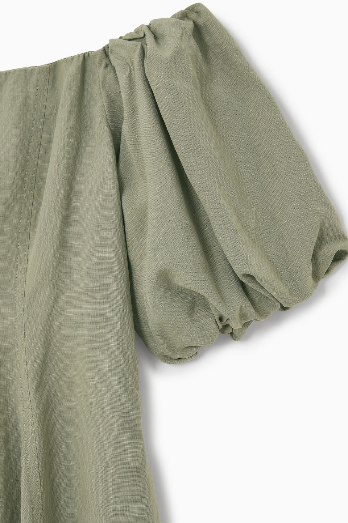 OFF-THE-SHOULDER PUFF-SLEEVE DRESS