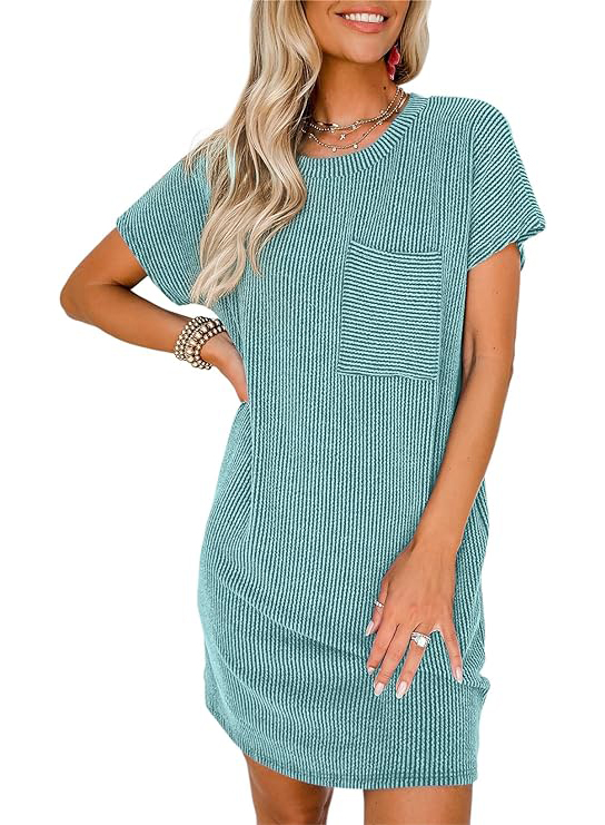 2024 NEW Effortless Chic Ribbed Knit Dress(Buy 2 Free Shipping)