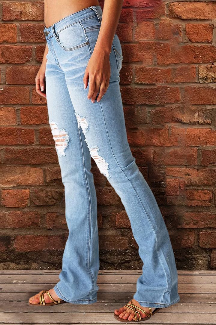 Vintage Ripped Low Waist Jeans