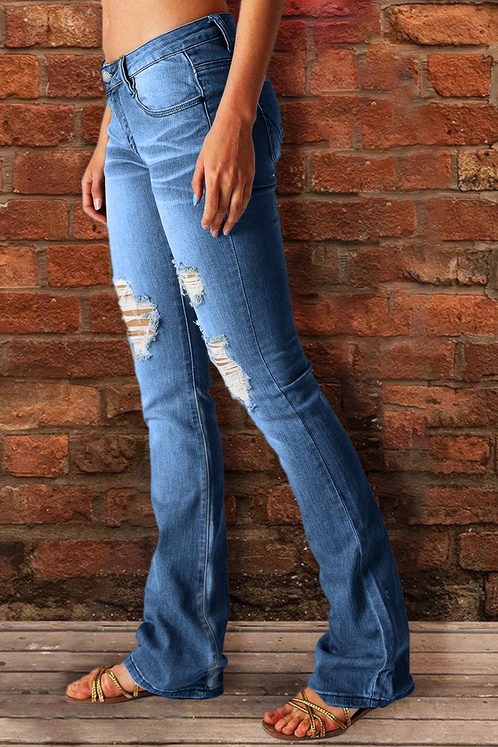 Vintage Ripped Low Waist Jeans