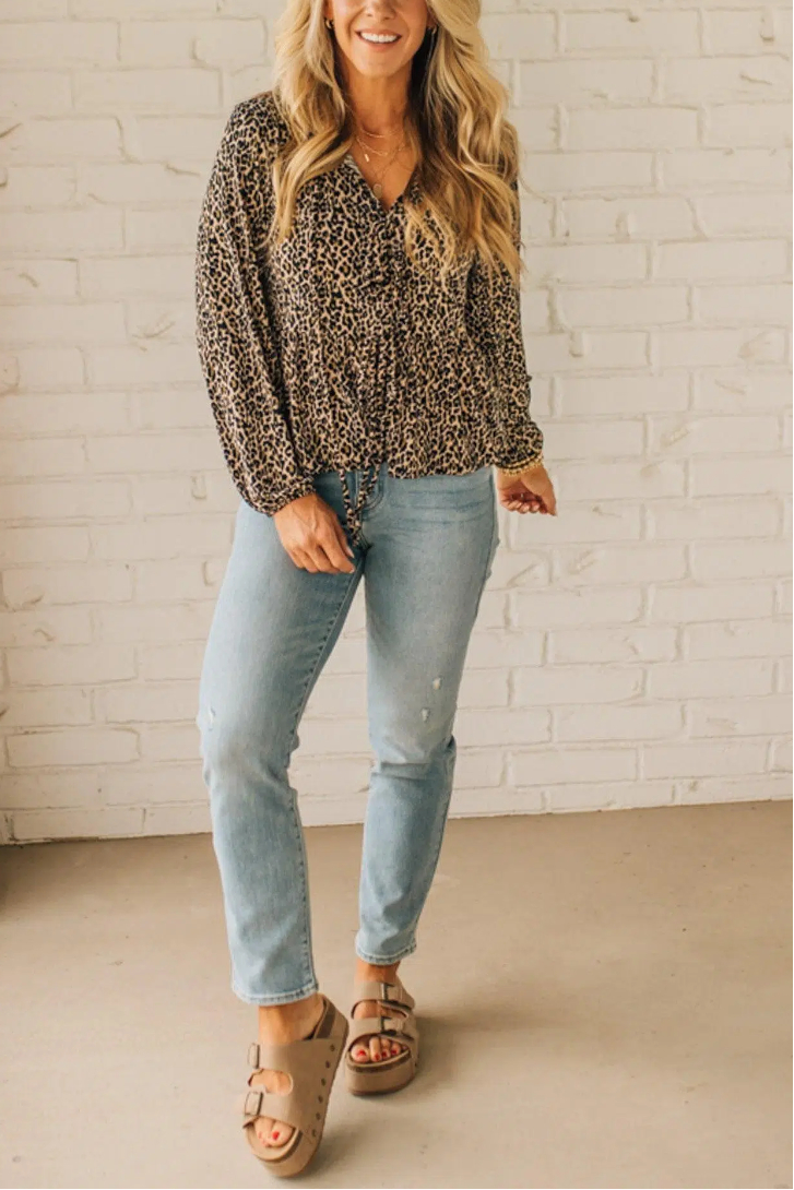 Animal Print Tied Peplum