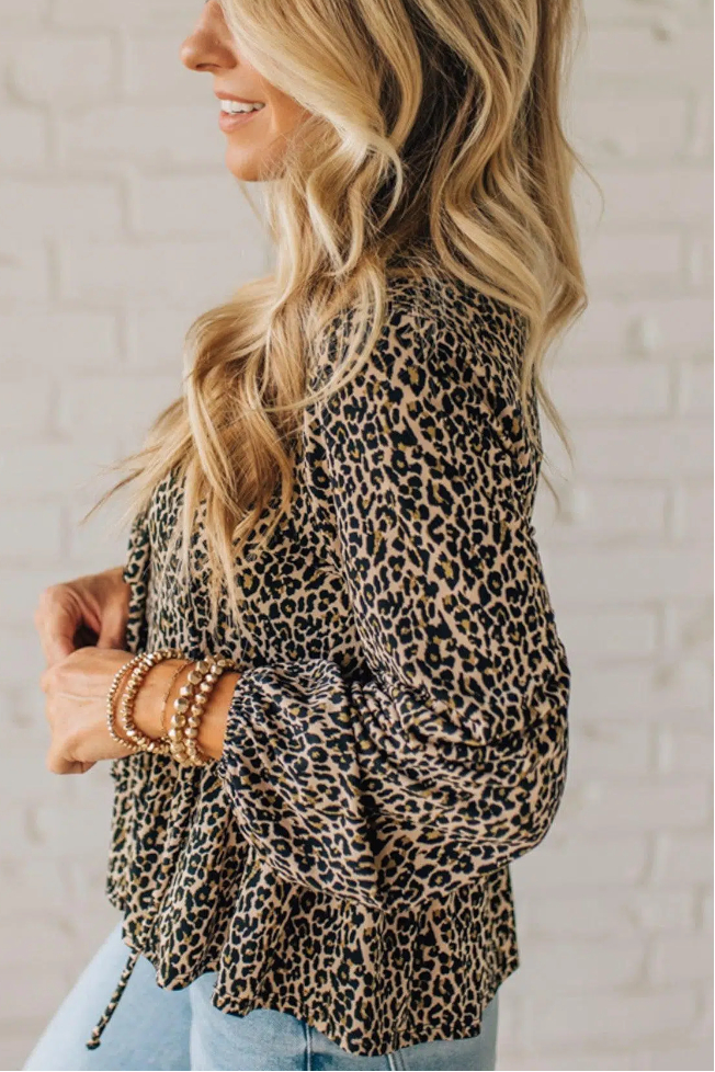 Animal Print Tied Peplum