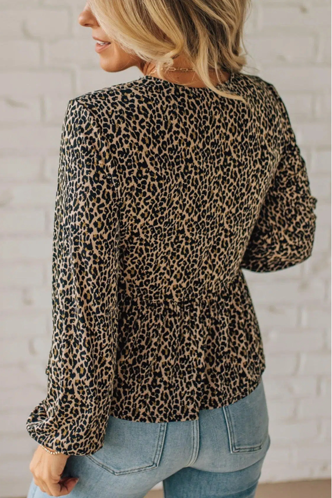 Animal Print Tied Peplum