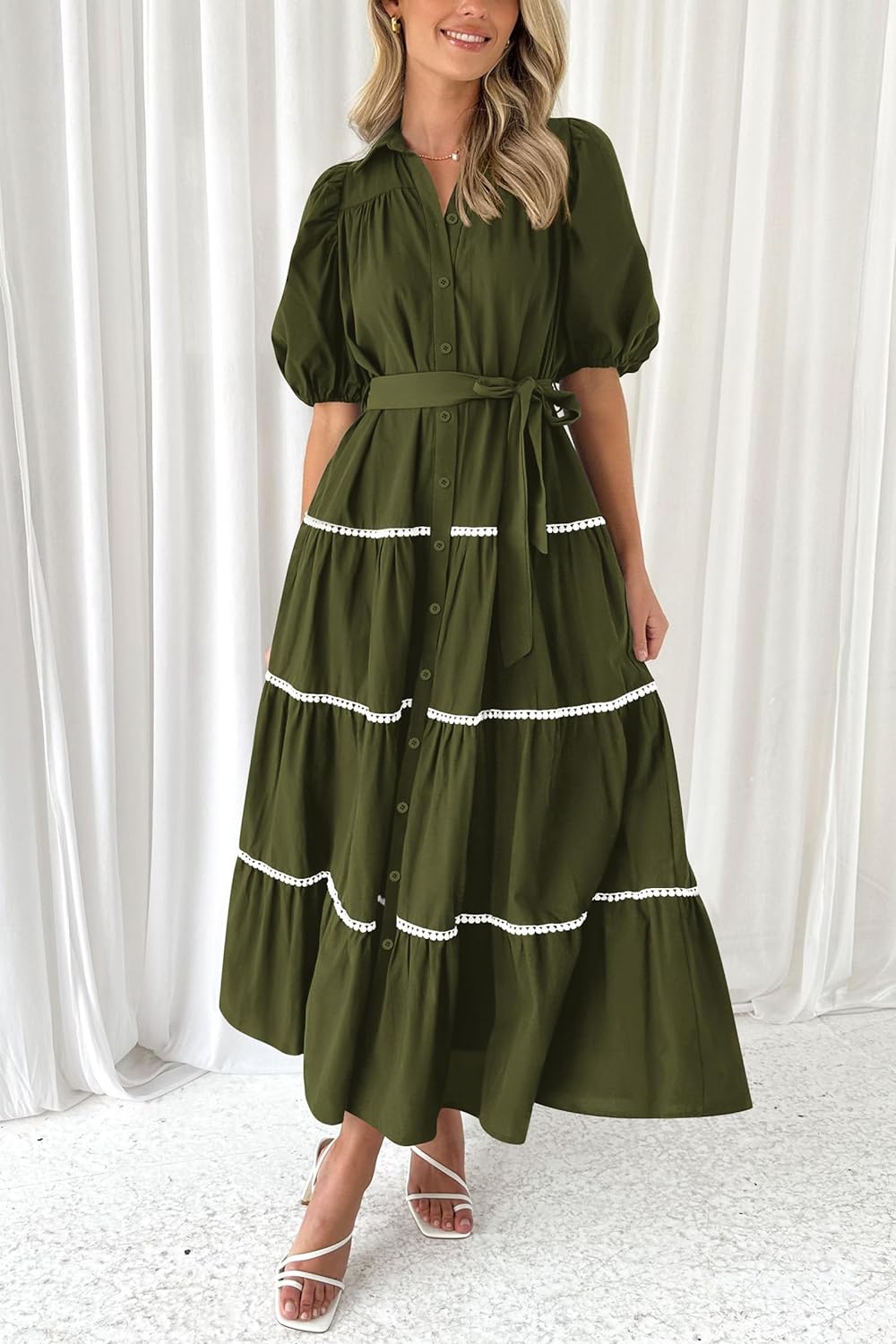 WOMEN'S SUMMER BUTTON DOWN SHIRT DRESS